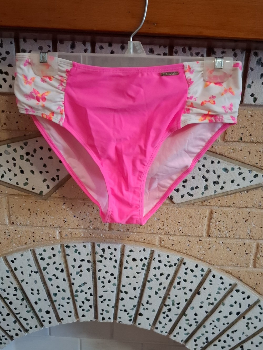 U.S. Polo Assn. Hot Pink High Waist Bikini Briefs with Butterfly Side Panels